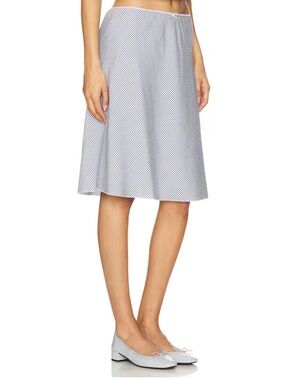 NWT GUIZIO Gingham Paloma Skirt in Powder Blue Size Medium